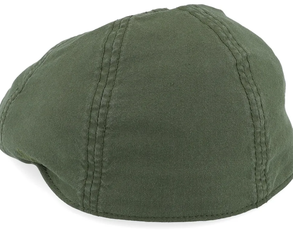 Texas Delave Organic Cotton Forest Green Flat Cap - Stetson