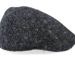 Texas Duck Shape Texas Herringbone Black Flat Cap - Stetson