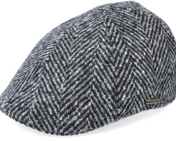 Texas Duck Shape Texas Herringbone Black/Grey Flat Cap - Stetson