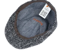 Texas Duck Shape Texas Herringbone Black/Grey Flat Cap - Stetson