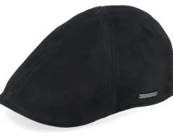 Texas Goat Suede Black Flat Cap - Stetson