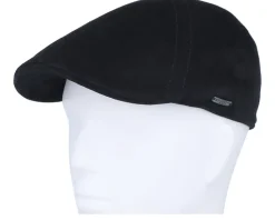 Texas Goat Suede Black Flat Cap - Stetson