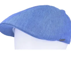 Texas Linen Herringbone Blue Flatcap - Stetson