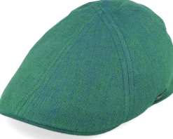Texas Linen Herringbone Green Flat Cap - Stetson