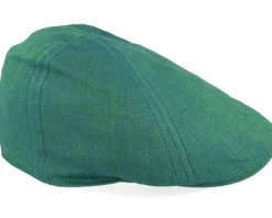 Texas Linen Herringbone Green Flat Cap - Stetson