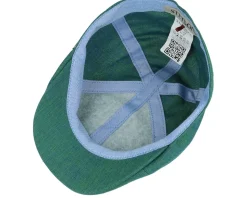 Texas Linen Herringbone Green Flat Cap - Stetson