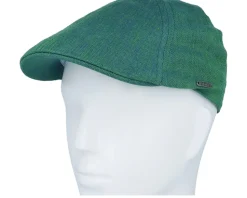 Texas Linen Herringbone Green Flat Cap - Stetson