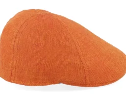 Texas Linen Herringbone Orange Herringbone Flat Cap - Stetson