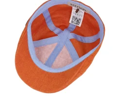 Texas Linen Herringbone Orange Herringbone Flat Cap - Stetson