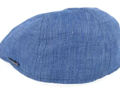 Texas Linen Stripe Blue With White Stripe Flat Cap - Stetson