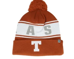 Texas Longhorns Cuffed Knit Light Rust Pom - Top of the World