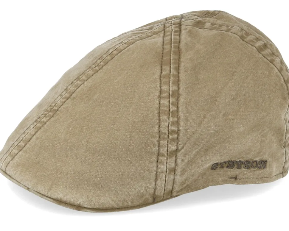 Texas Organic Cotton Khaki Flat Cap - Stetson