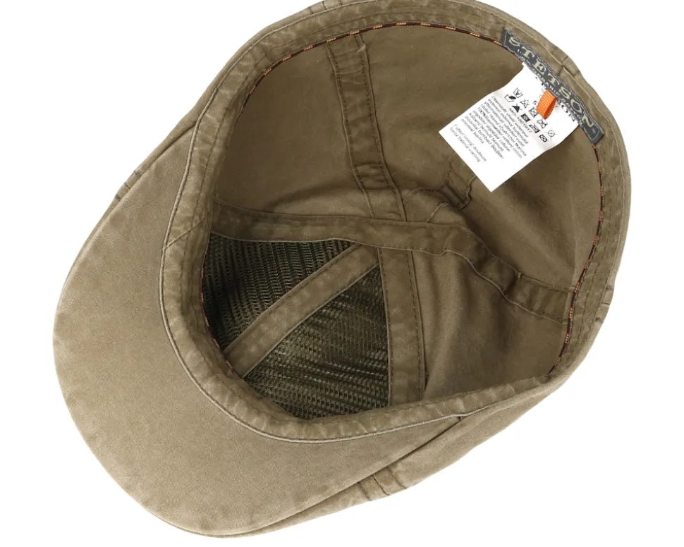 Texas Organic Cotton Khaki Flat Cap - Stetson