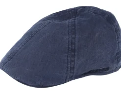 Texas Organic Cotton Navy Flat Cap - Stetson