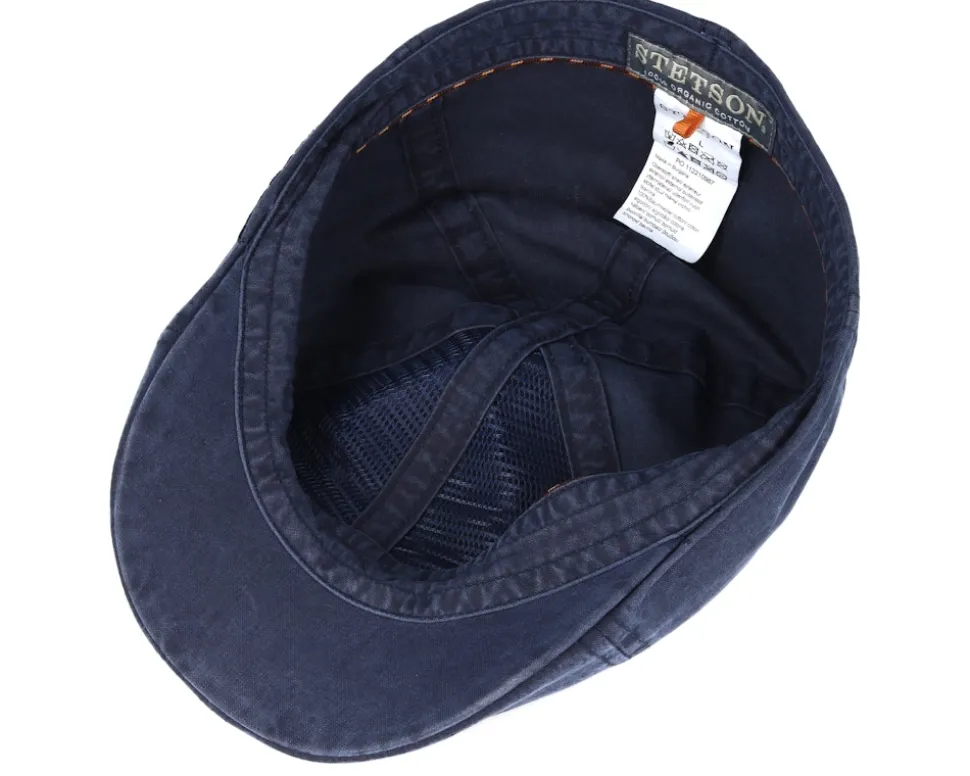 Texas Organic Cotton Navy Flat Cap - Stetson