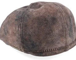 Texas Pig Skin Brown Flat Cap - Stetson
