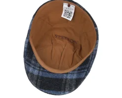 Texas Shadow Plaid Blue Flatcap - Stetson