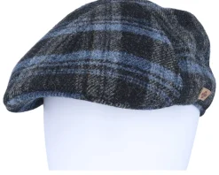 Texas Shadow Plaid Blue Flatcap - Stetson