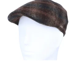 Texas Wool Check Brown Flat Cap - Stetson