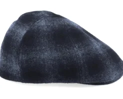 Texas Wool Check Navy Flat Cap - Stetson