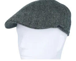Texas Wool Herringbone Moss Green Flat Cap - Stetson