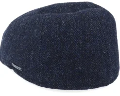 Texas Wool Herringbone Navy Flat Cap - Stetson
