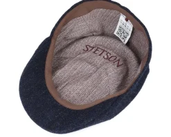 Texas Wool Herringbone Navy Flat Cap - Stetson