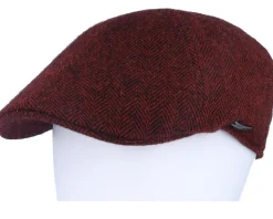 Texas Wool Herringbone Red Flat Cap - Stetson
