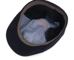 Texas Wool/Cashmere Ear Flap Black Flat Cap - Stetson