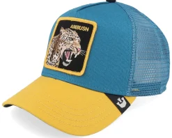 The Ambush Jaguar Teal/Yellow A-Frame Trucker - Goorin Bros.