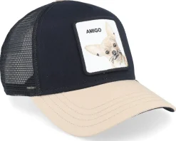 The Amigo Black/Beige A-Frame Trucker - Goorin Bros.