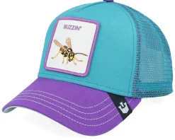 The Buzzin Bug Teal/Purple A-Frame Trucker - Goorin Bros.