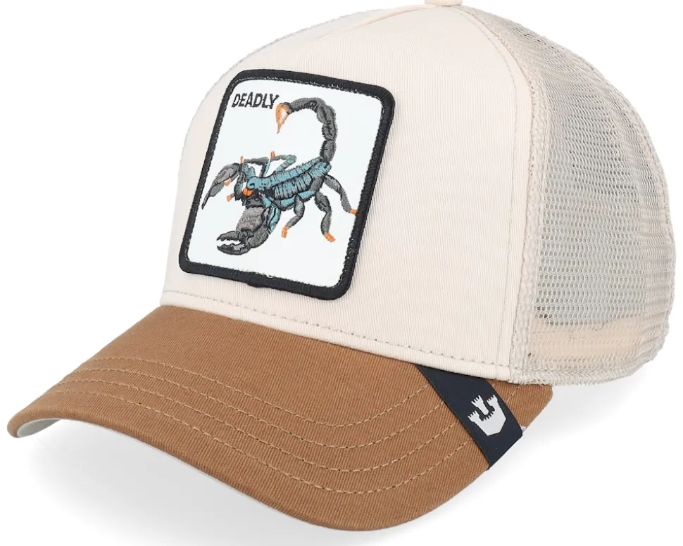 The Deadliest Scorpion Eco Brutalism Taupe/Brown A-Frame Trucker - Goorin Bros.