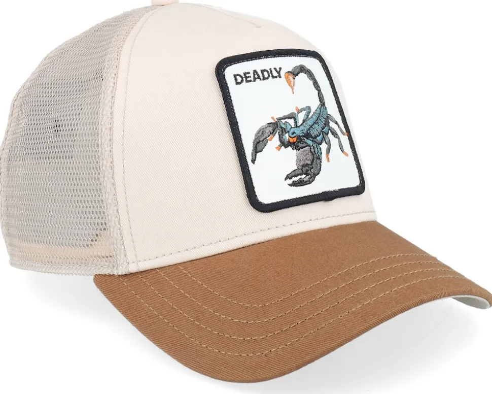 The Deadliest Scorpion Eco Brutalism Taupe/Brown A-Frame Trucker - Goorin Bros.