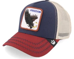 The Freedom Eagle Navy/Red/Beige Trucker - Goorin Bros.