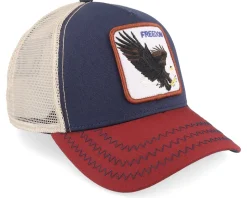 The Freedom Eagle Navy/Red/Beige Trucker - Goorin Bros.