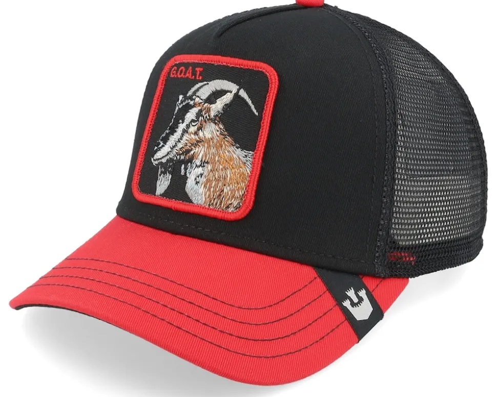 The Goat Steer Fab Farm Black/Red A-Frame Trucker - Goorin Bros.