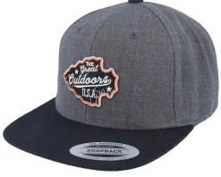 The Great Outdoors Usa Charcoal/Black Snapback - Wild Spirit