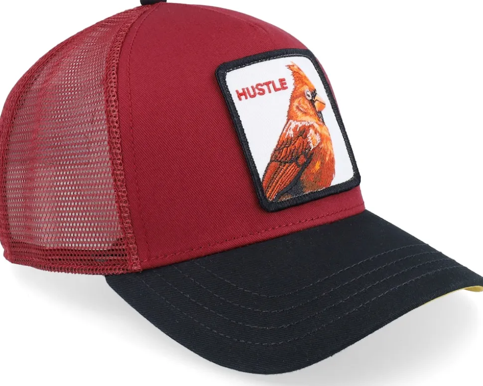 The Hustle Bird Burgundy/Black A-Frame Trucker - Goorin Bros.
