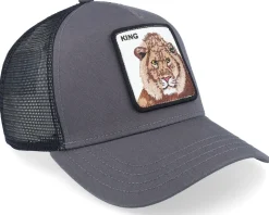 The King Lion Grey/Black A-Frame Trucker - Goorin Bros.