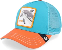 The Player Dolphin Turquoise/Orange A-Frame Trucker - Goorin Bros.