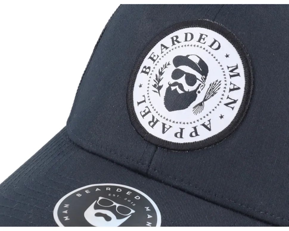 The President Of Beards Patch Black Trucker - Bearded Man