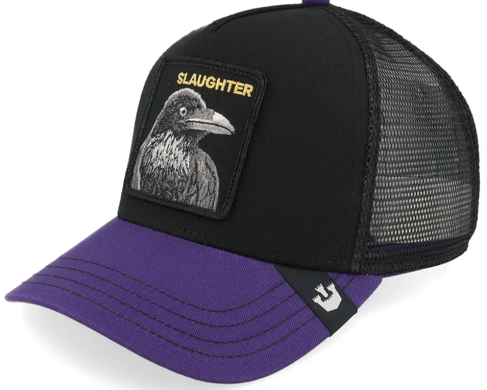 The Slaughter Bird Black/Purple A-Frame Trucker - Goorin Bros.