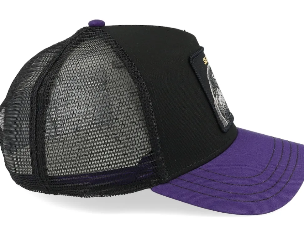 The Slaughter Bird Black/Purple A-Frame Trucker - Goorin Bros.