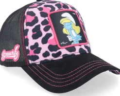 The Smurfs Icon Black/Pink Leopard A-Frame Trucker - Capslab