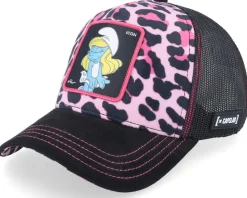 The Smurfs Icon Black/Pink Leopard A-Frame Trucker - Capslab