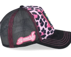 The Smurfs Icon Black/Pink Leopard A-Frame Trucker - Capslab