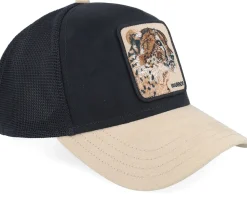 The Suede Cheetah Black/Tan A-Frame Trucker - Goorin Bros.