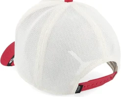 The Suede Doberman Micro Suede White/Red A-Frame Trucker - Goorin Bros.