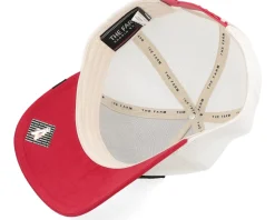 The Suede Doberman Micro Suede White/Red A-Frame Trucker - Goorin Bros.